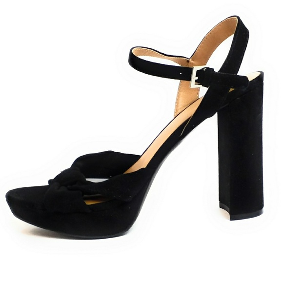 Platform Block Heel Pumps Straps Daphane New - Picture 2 of 3